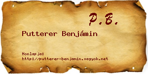 Putterer Benjámin névjegykártya
